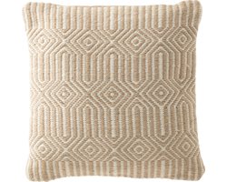J-Line kussen Ibiza - polyester - naturel/wit