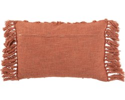 J-Line kussen Kwastje - katoen - terracotta