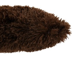 J-Line kussen Moutie - polyester - donkerbruin