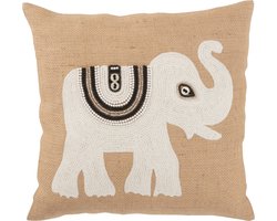 J-Line kussen Olifant - textiel - naturel/wit - small