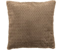 J-Line kussen - polyester - donkerbruin