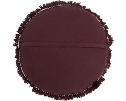 J-Line kussen Rond Velvet - katoen/linnen - paars