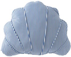J-Line kussen Schelp Gestreept - polyester - blauw/wit