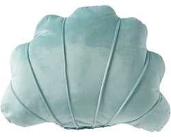 J-Line kussen Schelp - polyester - turkoois