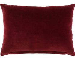 J-Line kussen spiegel rechthoek - katoen - rood/zilver