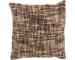 J-Line kussen Tweed - acryl/katoen - bruin/beige