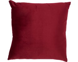 J-Line kussen Vierkant - fluweel - rood