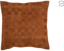 J-Line kussen Vierkant Klein - leder - cognac