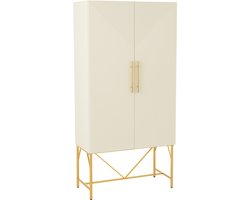 J-Line ladekast - metaal - wit/goud