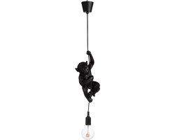 J-Line lamp Aap Hangend - polyresin - zwart