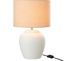 J-Line lamp Meli + kap - keramiek/linnen - wit - small