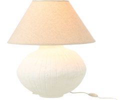 J-Line lamp Pot + kap - papier mache - wit