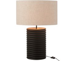J-Line lamp Schroefdraad Wijd Ailanthus - hout - zwart/grijs