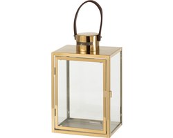 J-Line lantaarn Rechthoek - metaal/glas - goud