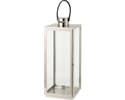 J-Line lantaarn Vierkant - metaa/glas - zilver