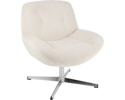 J-Line loungestoel Chill - metaal/multiplex - creme/zilver