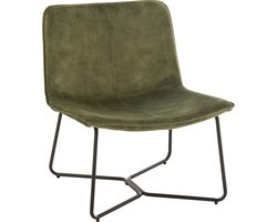 J-Line loungestoel Isabel - metaal/textiel - groen - 2 stuks
