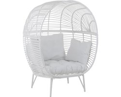 J-Line loungestoel Ovaal - staal - wit