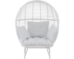 J-Line loungestoel Ovaal - staal - wit