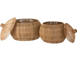 J-Line mand Dantya Bal - jute - naturel - 2 stuks
