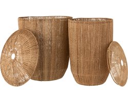 J-Line mand Dantya Lang - jute - naturel - 2 stuks