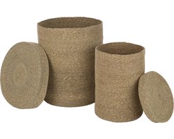 J-Line mand Hoog Marie - zeegras - naturel - 2 stuks
