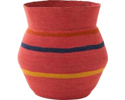 J-Line Mand Kleurrijk Strepen Zeegras Roze