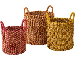 J-Line mand - zeegras - mix - set van 3