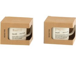 J-Line mok Boodschap Maman Papa - keramiek - goud - 2 stuks