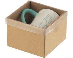 J-Line mok 'Hug In Mug' - keramiek - blauw/wit - 12 stuks