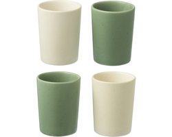 J-Line mok - keramiek - groen/wit - doos van 4