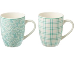 J-Line mok - keramiek - lichtblauw - doos van 2