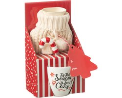 J-Line mok + lepel + warm waterkruik - keramiek - mix - giftbox