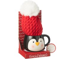 J-Line mok + muts Pinguin - keramiek - mix - giftbox