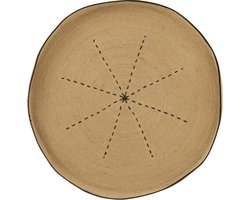 J-Line muurdecoratie Ster Stippellijnen - zeegras - naturel/zwart