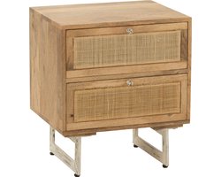 J-line - Nachtkast Rattan Mangohout Naturel - 50x40x55cm