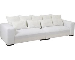 J-Line onderstel Zetel + 9 Kussens Monaco Xl - textiel - wit