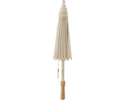 J-Line Parasol - katoen/hout - wit