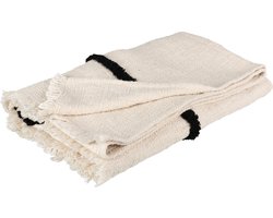 J-Line Plaid Abstract Katoen Zwart/Wit