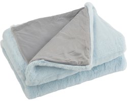 J-Line plaid Cutie - fleece deken – polyester – lichtblauw - 180 x 130 cm