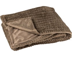 J-Line plaid - polyester - donkerbruin