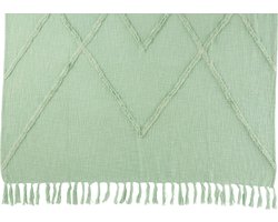 J-Line Plaid ruit - katoen - lichtgroen - 130 x 170 cm - woonaccessoires