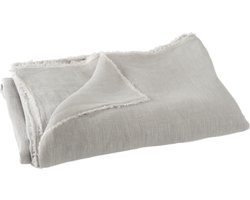 J-Line plaid Stonewashed - linnen - lichtgrijs - 200 x 150 cm