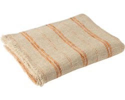J-Line plaid Strepen - linnen/katoen - beige/roest