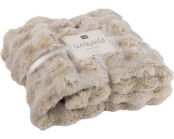 J-Line plaid Wave - polyester - ivoor - 180 x 130 cm