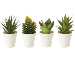 J-Line plant in pot - kunststof - groen - 4 stuks