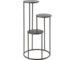 J-Line Plantenstaander uit ijzer D40x81cm - 3 niveaus - Zwart