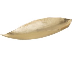 J-line - Plateau Blad Aluminium Goud Large - 67x20x11cm