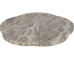 J-Line plateau Bloem Roterend Marmer - steen - beige