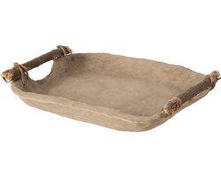 J-line - Plateau Chad Papier Mache Bruin - 32x25x5cm